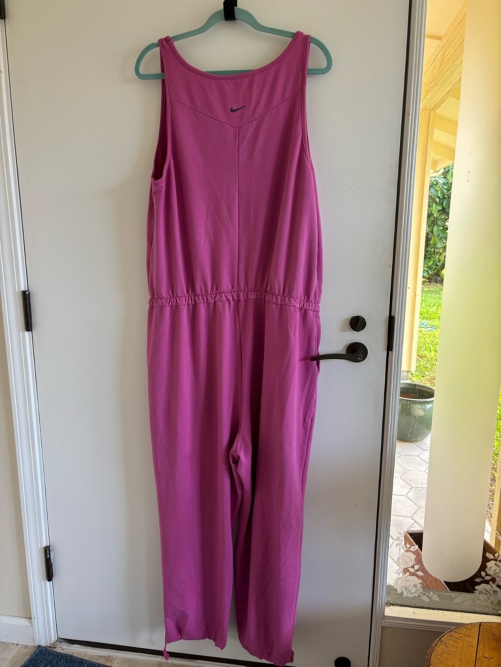 Nike Yoga Dri-Fit Women's Jumpsuit in Cosmic Fuschia Pink athleisure loungewear - Picture 3 of 10